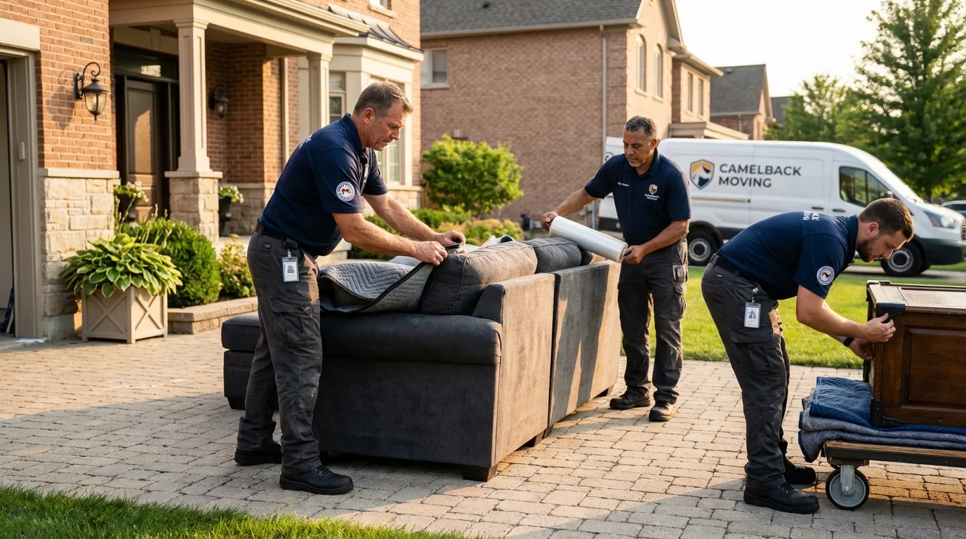 Large estate moving crew wrapping furniture in Fincastle, VA
